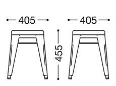 パンガススツールS45寸法