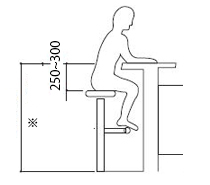 イス座面の高さ寸法