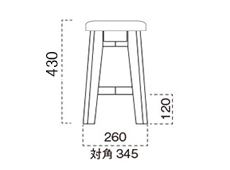 ウリー木製3脚寸法
