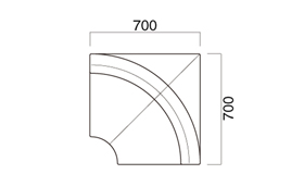 クルー角コーナー寸法