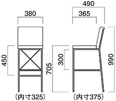 ガロードスタンド棚付寸法